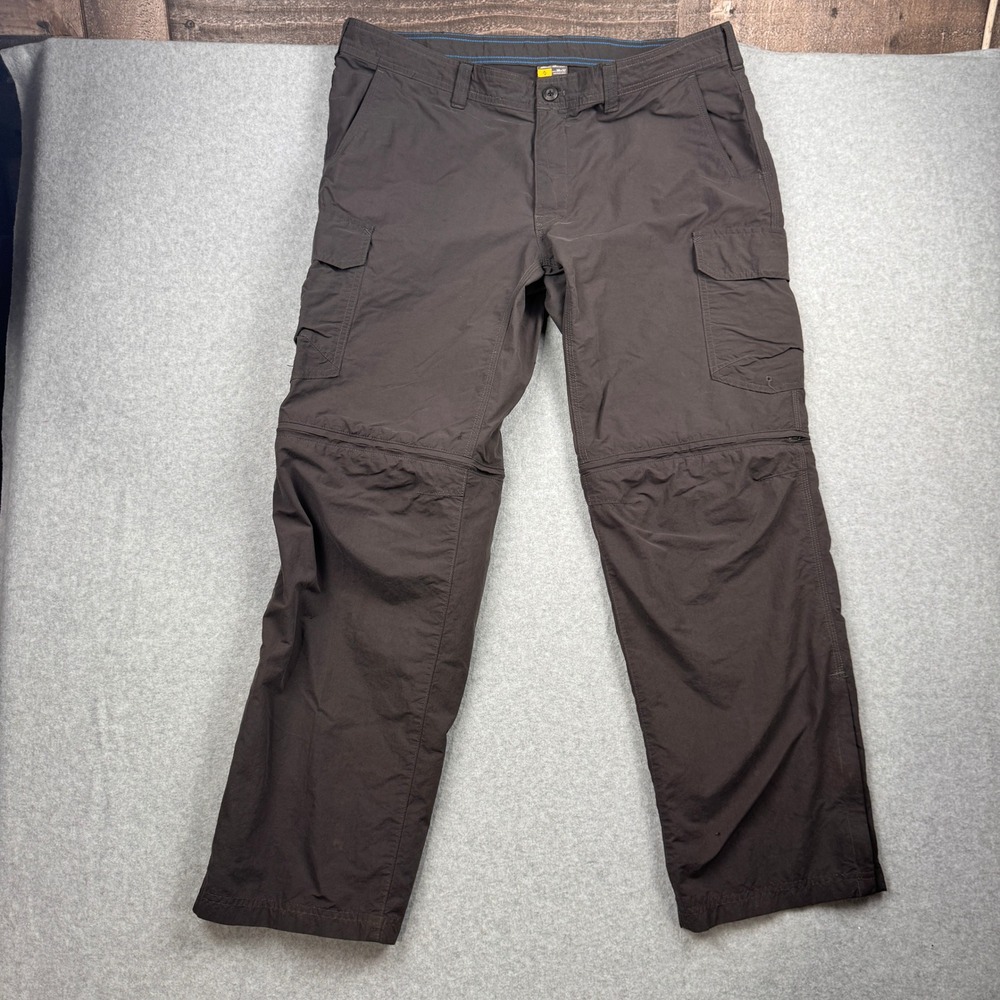 Eddie Bauer Pants Mens 38x32 Gray Convertible Cargo‎ Zip Off Hiking Utility